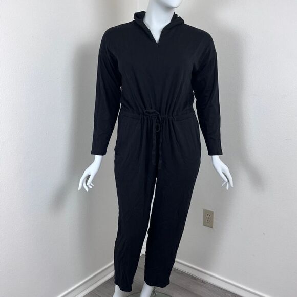 Eileen Fisher Black The Hug Women Size XL Brushed Terry NEW Loungewear Jumpsuit - Picture 13 of 13